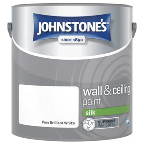 Johnstone's Wall & Ceilings Silk Pure Brilliant White Paint 2.5L