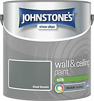 Johnstone's Wall & Ceilings Silk Steel Smoke Paint 2.5L