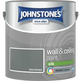 Johnstone's Wall & Ceilings Silk Steel Smoke Paint 2.5L