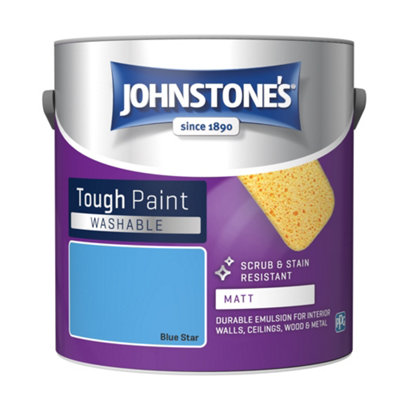 Johnstone's Washable Matt Tough Paint Blue Star - 2.5L