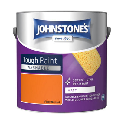 Johnstone's Washable Matt Tough Paint Fiery Sunset - 2.5L