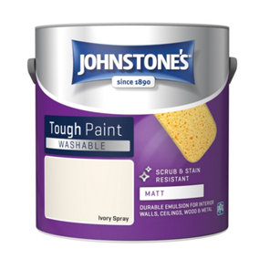 Johnstone's Washable Matt Tough Paint Ivory Spray - 2.5L