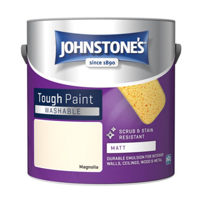 Johnstone's Washable Matt Tough Paint Magnolia - 2.5L