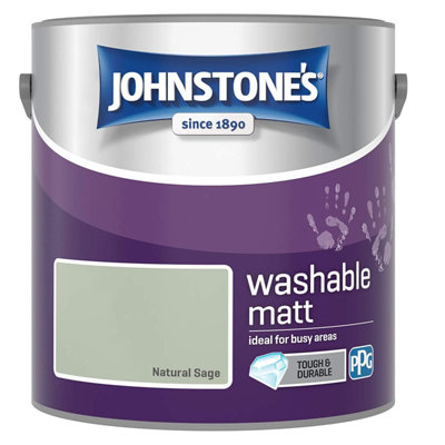 Johnstone's Washable Matt Tough Paint Natural Sage - 2.5L