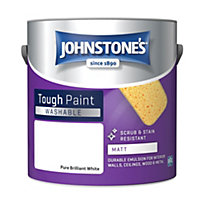 Johnstone's Washable Matt Tough Paint Pure Brilliant White - 2.5L