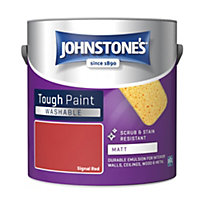 Johnstone's Washable Matt Tough Paint Signal Red - 2.5L