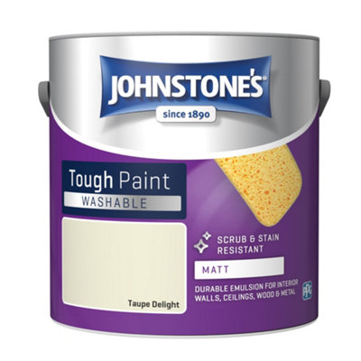 Johnstone's Washable Matt Tough Paint Taupe Delight 2.5L DIY at B&Q