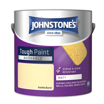 Johnstone's Washable Matt Tough Paint Vanilla Burst - 2.5L