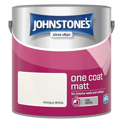 Johnstones Antique White One Coat Matt Wall & Ceiling Emulsion Paint 2.5L