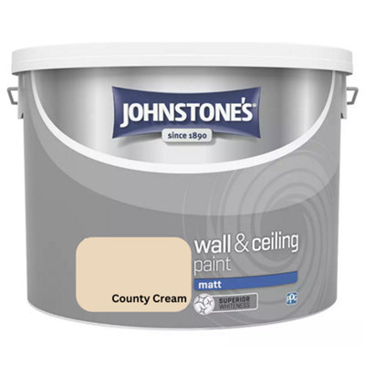 Johnstones County Cream Wall & Ceiling Matt Paint 10L DIY at B&Q