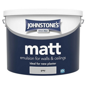 Johnstones Grey Matt Emulsion Wall & Ceiling Paint 10L