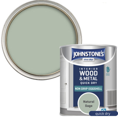 Johnstones Natural Sage Non Drip Eggshell Quick Dry Interior Green Paint 750ml