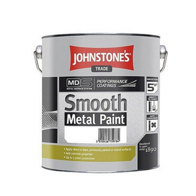 Johnstones Smooth Metal Paint Black 2.5L DIY at B&Q