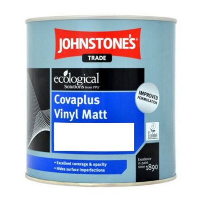 Johnstones Trade Covaplus Matt Brilliant White 1L DIY at B&Q