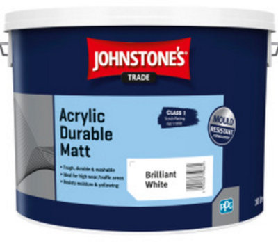 Johnstones Trade Durable Matt Brilliant White 10L