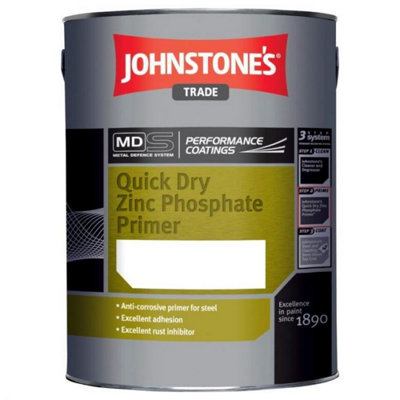 Johnstones Trade Quick Dry Zinc Phosphate Primer Red Oxide 5L DIY at B&Q