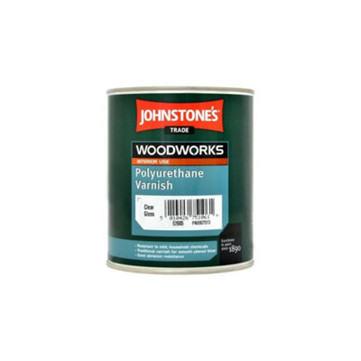 Johnstones Trade Woodworks Polyurethane Varnish Clear Gloss 750ml at B&Q