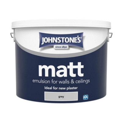 Johnstones Wall & Ceiling Matt Emulsion Paint - Grey, 10L - High ...