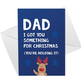 Joke Funny Christmas Card For Dad From Daughter Son A6 Card