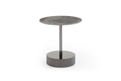 Jolie Round Sintered Stone Side Table - L50 x W50 x H50 cm