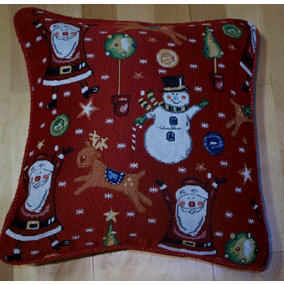 Jolly 18" Tapestry Christmas Cushion