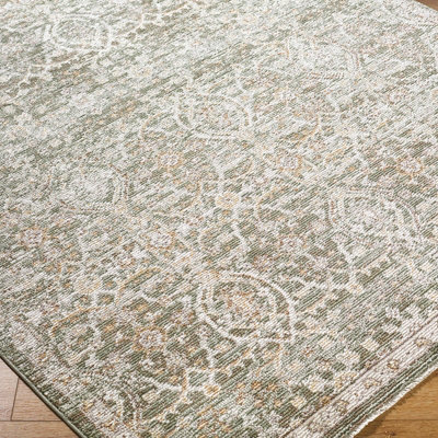 JONI Galey Alix x Livabliss Vintage Traditional Oriental Boho Olive/Cream Area Rug 160 x 230 cm