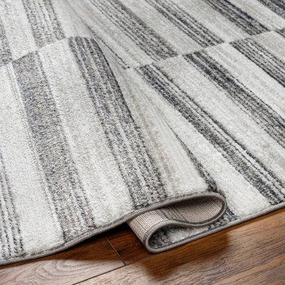 JONTHAN Scandi Modern Black Area Rug 200 x 275 cm