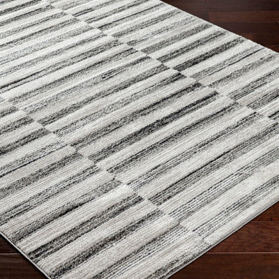 JONTHAN Scandi Modern Black Area Rug 200 x 275 cm
