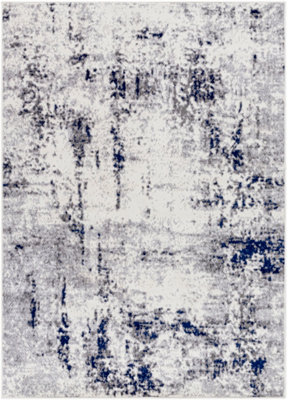 JOSEFA Abstract Modern Marble Dark Blue Area Rug 150 x 213.36 cm