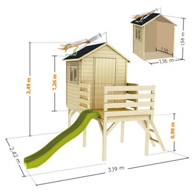 Josephine Playhouse with Slide 10 x 8 - 4