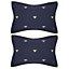 Joules Bee Embroidered Duvet Cover Set King Size Navy