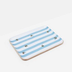 Joules Bee Stripe Small Willow Wood Tray