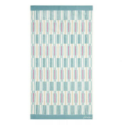 Joules Collector Geo Bath Sheet Aqua Price Comparisons | Compare The Build