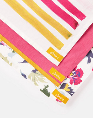 Joules Floral Stripe Set of 3 Tea Towels