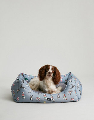Joules Grey Rainbow Dogs Print Box Bed for Dogs, Reversible Plush Cushion, Machine Washable, 55cm x 42cm, Small Price Comparisons | Compare The Build
