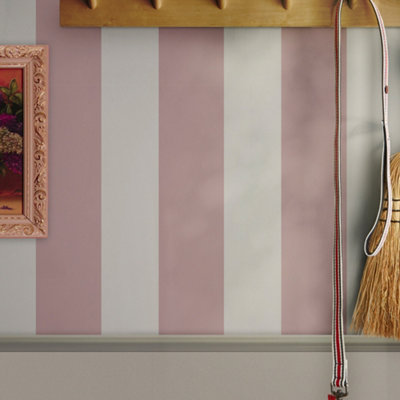 Joules Harborough Stripe Pink Wallpaper