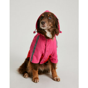 Joules Lydford Water-Resistant Dog Raincoat with Fleece Lining, Large