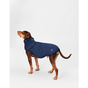 Joules Navy Quilted Dog Coat, Small