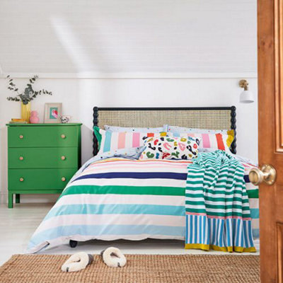 Joules Rainbow Stripe Duvet Cover Set King Size Multi | DIY at B&Q