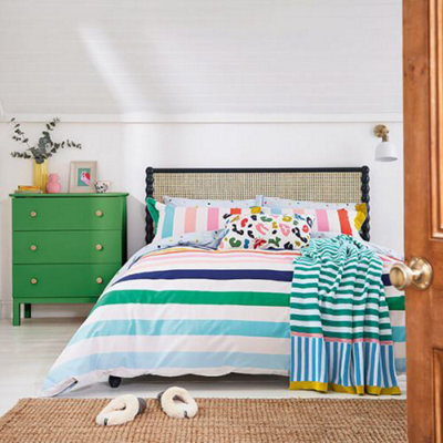 Joules Rainbow Stripe Duvet Cover Set Single Multi DIY at B&Q