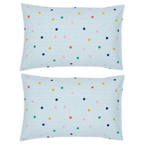 Joules Rainbow Stripe Pair of Standard Pillowcases Multi