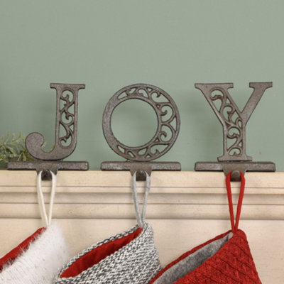 JOY Set of 3 Christmas Stocking Holders