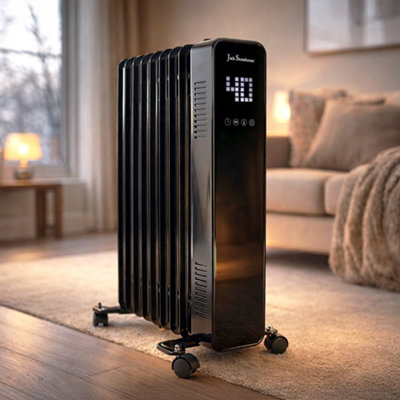 JSH Oil Filled Radiator 9 Fin Heater, Digital LED Display & Remote ...