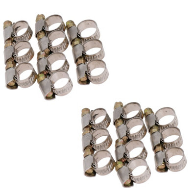 Jubilee Hose Pipe Clamps Clips Air Water Fuel Gas 20pc Stainless Steel 8 - 12mm Price Comparisons | Compare The Build