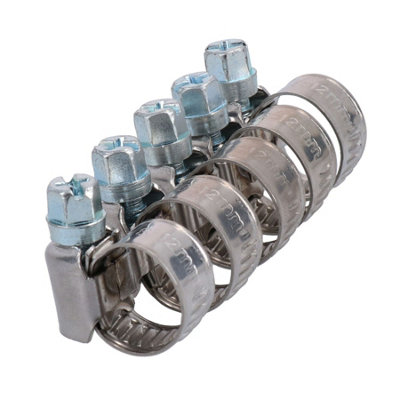 Jubilee Hose Clamps 20pc - Stainless Steel 25-40mm For Air Water Fuel Gas