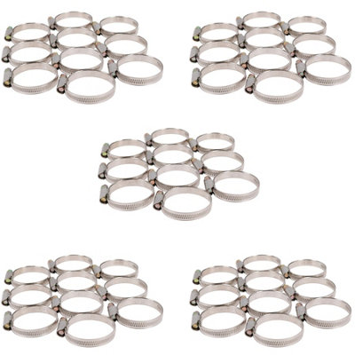 Jubilee Hose Pipe Clamps Clips Air Water Fuel Gas 50pc Stainless Steel ...