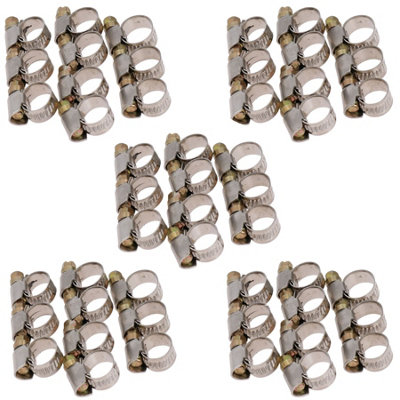 Jubilee Hose Pipe Clamps Clips Air Water Fuel Gas 50pc Stainless Steel 8 - 12mm Price Comparisons | Compare The Build