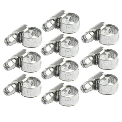 Jubilee Hose Pipe Clamps Clips Air Water Fuel Gas 50pc Stainless Steel 8 - 12mm