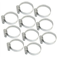 Jubilee Hose Pipe Clamps Clips For Air Water Fuel Gas 25mm to 40mm 10 Pack