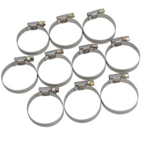 Jubilee Hose Pipe Clamps Clips For Air Water Fuel Gas 25mm to 40mm 10 Pack